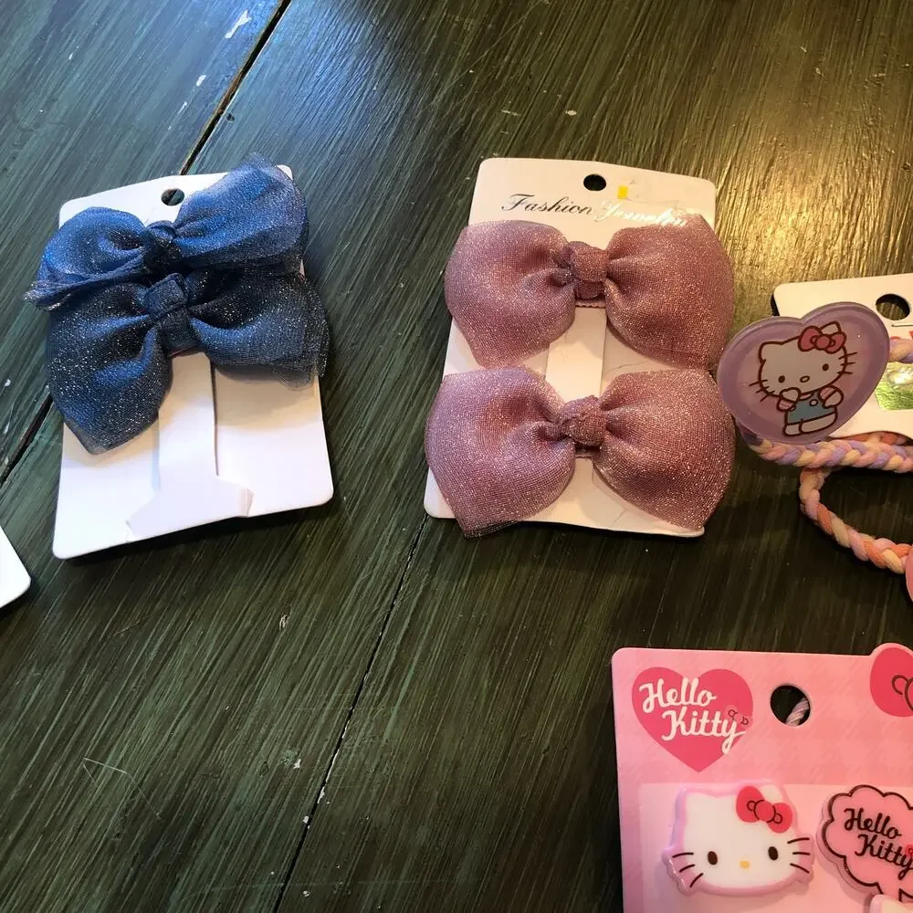 Hello Kitty and Hair Bow Bundle NEW Bows Clips Hair Bands